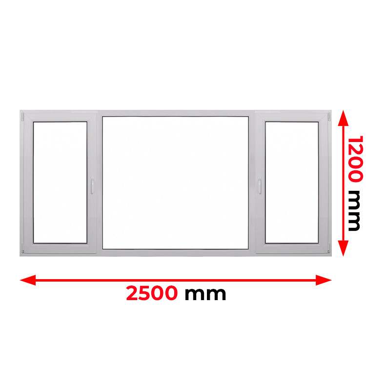Raam PVC 2500 x 1200 mm