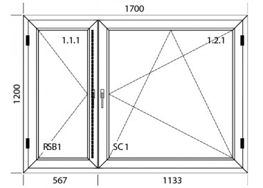 Raam PVC 1700 x 1200 mm