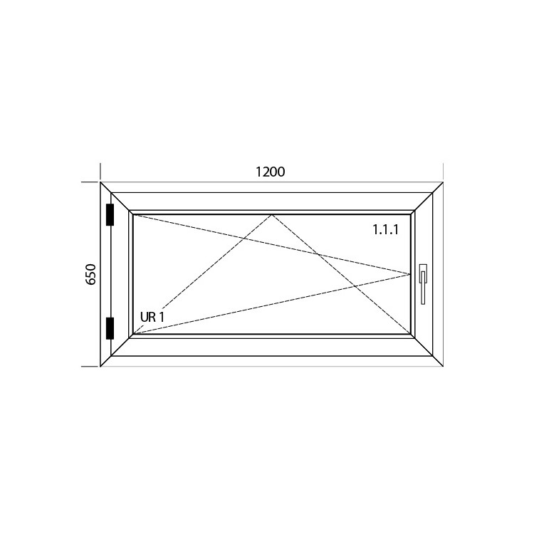 Raam PVC 1200 x 650 mm