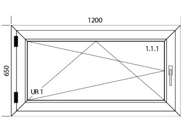 Raam PVC 1200 x 650 mm