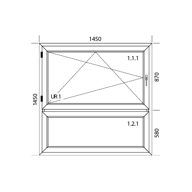Raam PVC 1450 x 1450 mm
