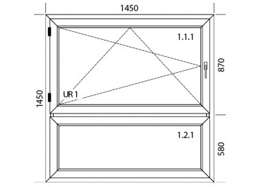 Raam PVC 1450 x 1450 mm