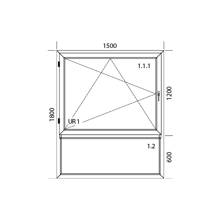 Raam PVC 1500 x 1800 mm