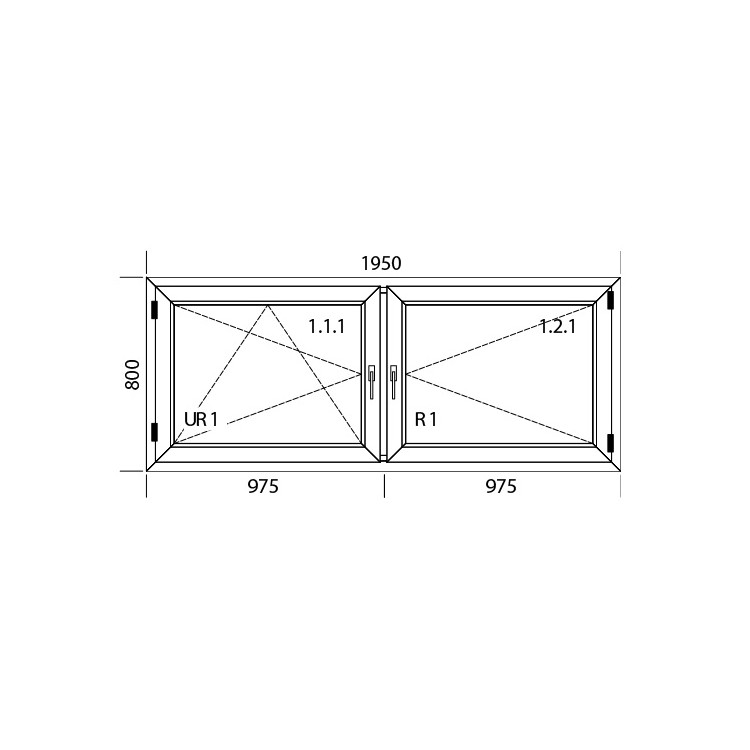 Raam PVC 1950 x 800 mm