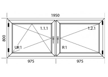 Raam PVC 1950 x 800 mm