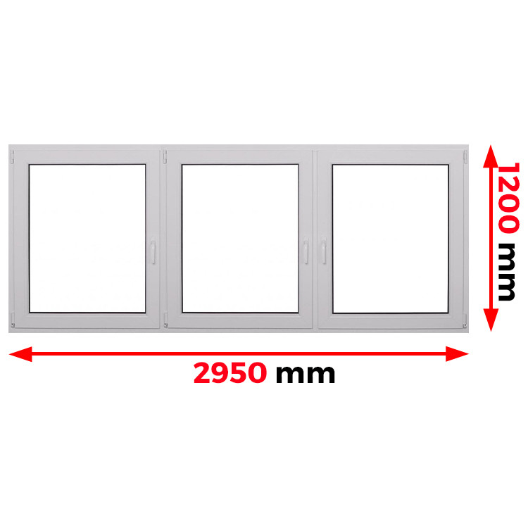 Raam PVC 2950 x 1200 mm