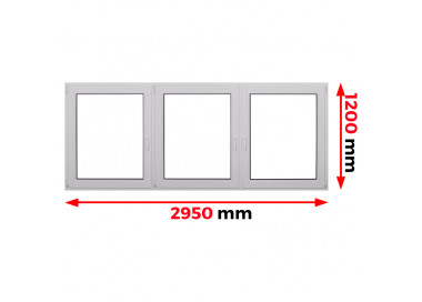 Raam PVC 2950 x 1200 mm