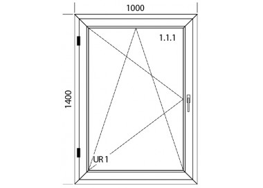Raam PVC 1000 x 1400 mm