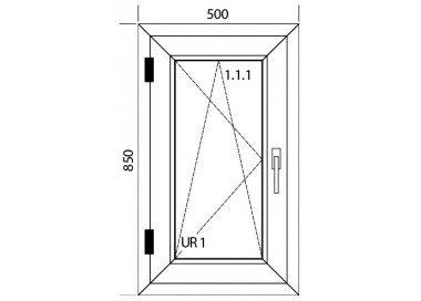 Raam PVC 500 x 850 mm