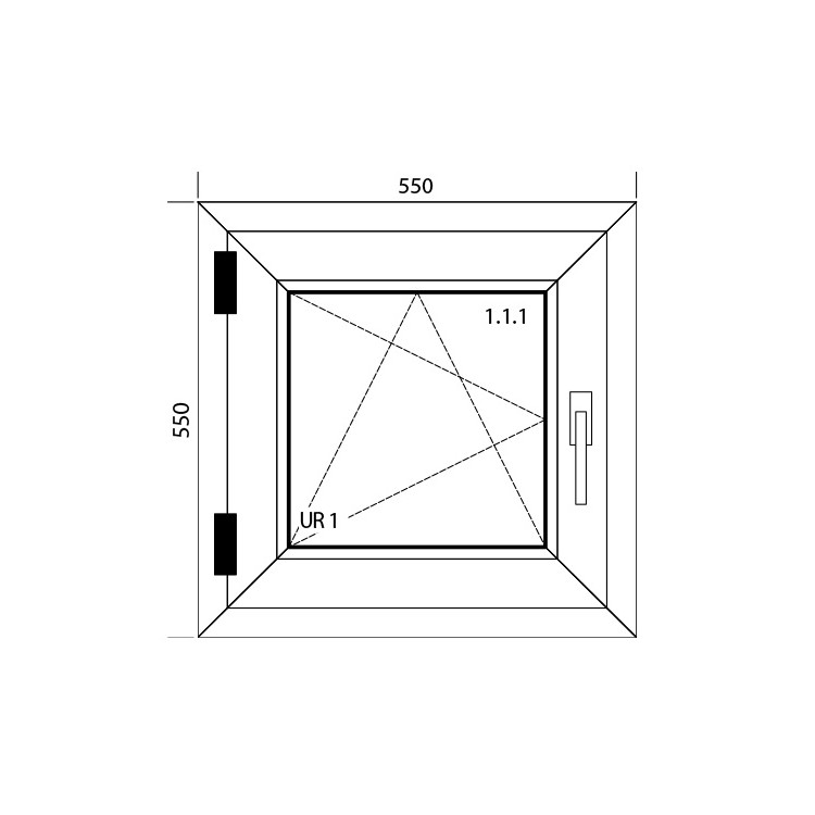Raam PVC 550 x 550 mm