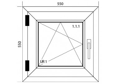 Raam PVC 550 x 550 mm