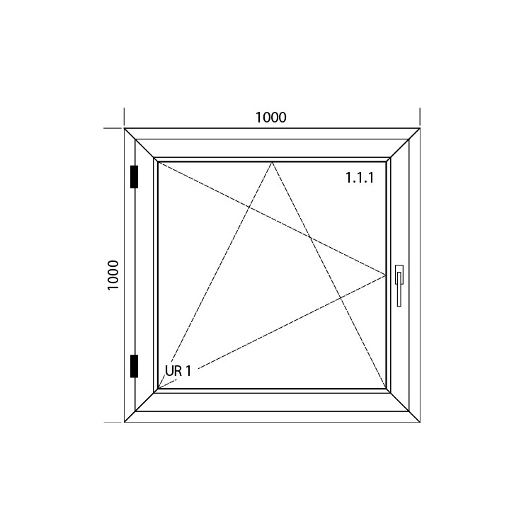 Raam PVC 1000 x 1000 mm