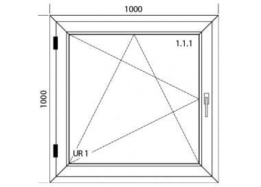 Raam PVC 1000 x 1000 mm