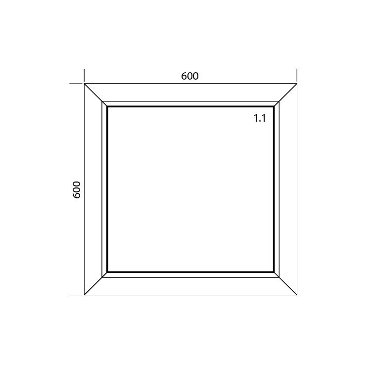 Raam PVC 600 x 600 mm