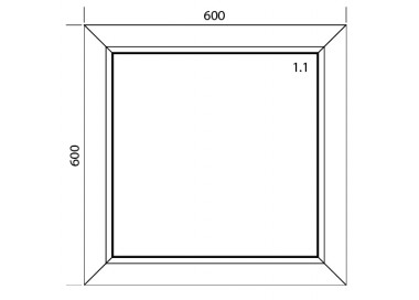 Raam PVC 600 x 600 mm