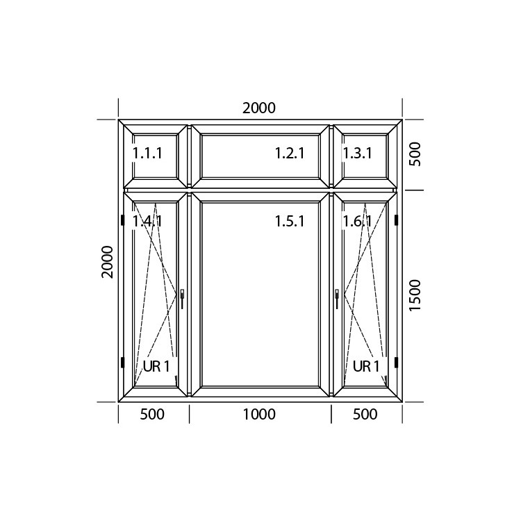 Raam PVC 2000 x 2000 mm