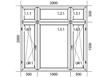 Raam PVC 2000 x 2000 mm