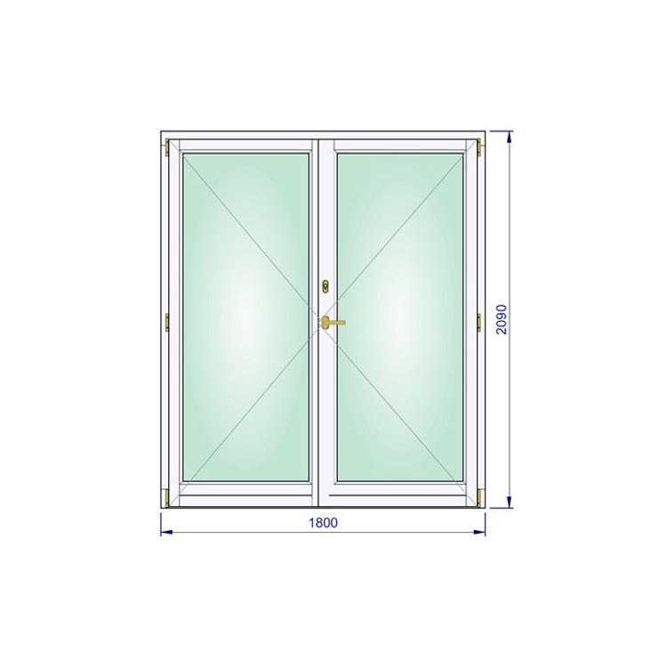 	Houten Raam 1800 x 2090 mm - dubbele vleugel	
