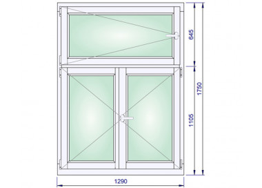 	Houten Raam 1290 x 1750 mm	
