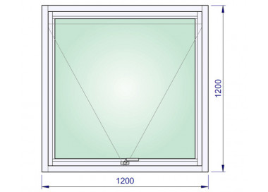 	Houten Raam 1200 x 1200 mm SCANDINAVISCH Raam - Massief grenen	