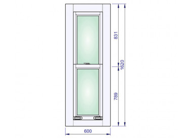 	Houten Raam 600 x 1620 mm - SASH	