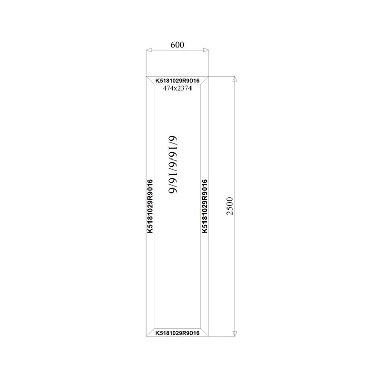 Aluminium Kozijnen FIX 600 x 2500 mm MB-70
