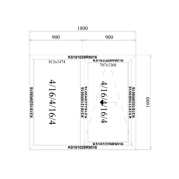 Aluminium Schuif Kozijnen 1800 x 1600 mm MB-77HS