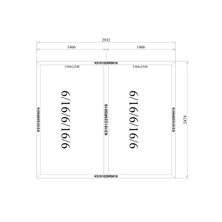 Aluminium Kozijnen 2932 x 2474 mm MB-70