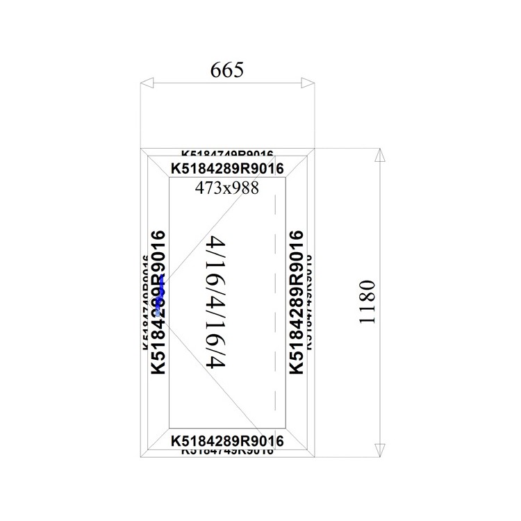 Aluminium Kozijnen 665 x 1180 mm MB-70