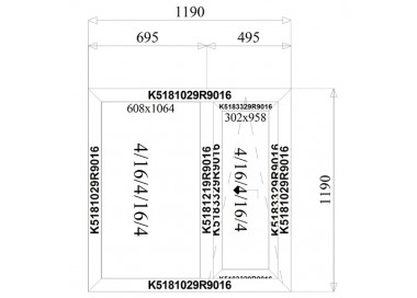 Aluminium Schuif Kozijnen 1190 x 1190 mm MB-77HS