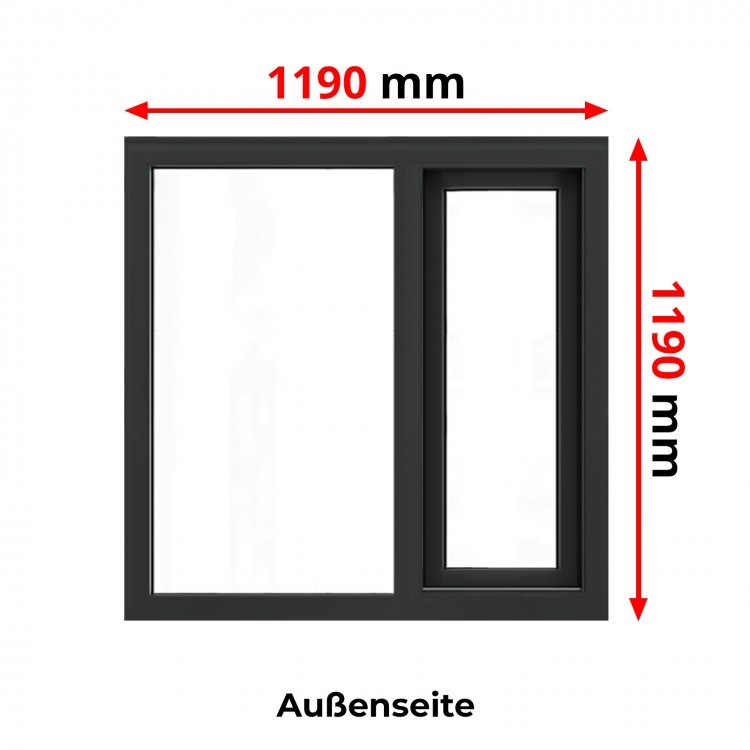Aluminium Schuif Kozijnen 1190 x 1190 mm MB-77HS