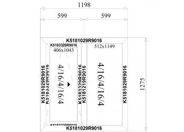 Aluminium Schuif Kozijnen 1198 x 1275 mm MB-77HS