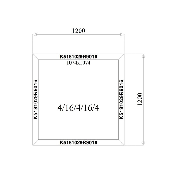 Aluminium Kozijnen 1200 x 1200 mm MB-70