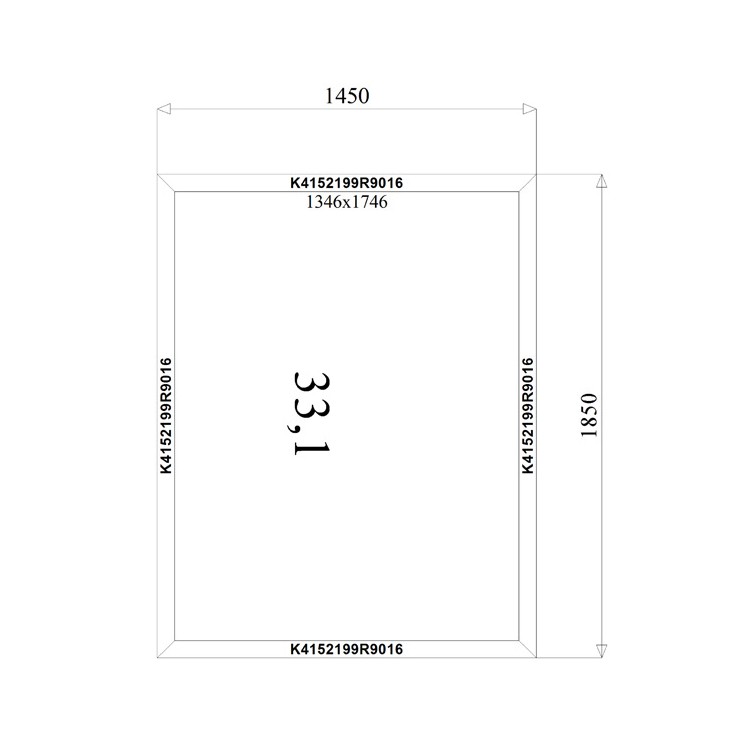 Aluminium Kozijnen 1450 x 1850 mm MB-45