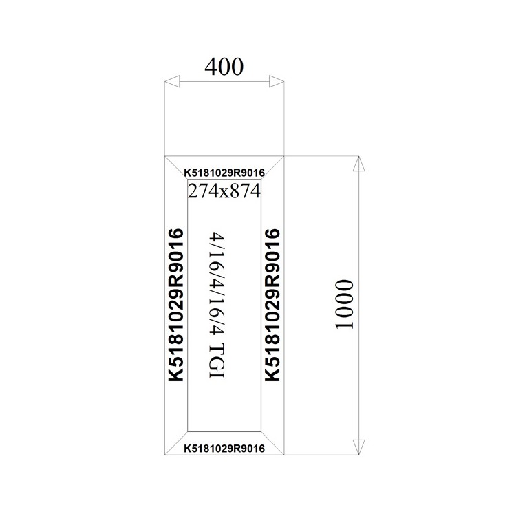 Aluminium Kozijnen 400 x 1000 mm MB-70