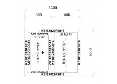 Aluminium Schuif Kozijnen 1200 x 1000 mm MB-77HS