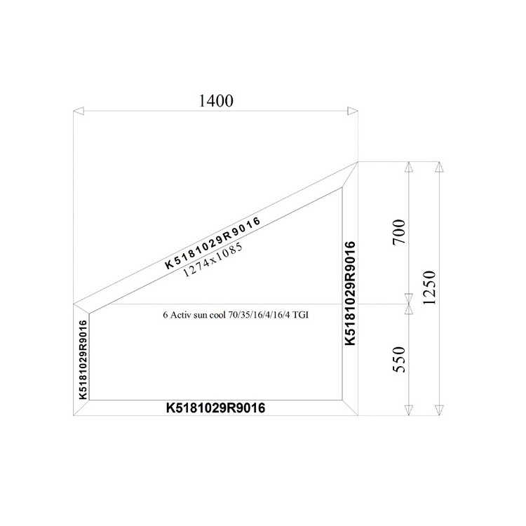 Aluminium Kozijnen 1400 x 1250 mm MB-70