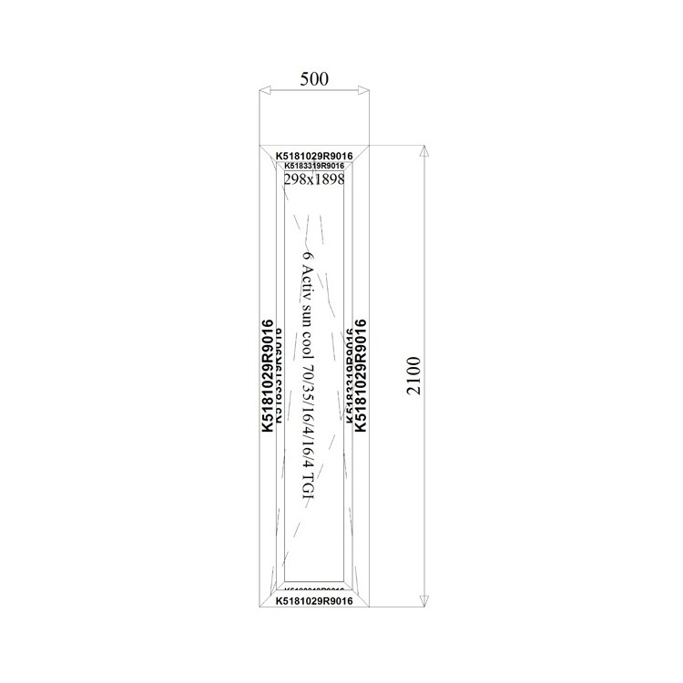 Aluminium Kozijnen 500 x 2100 mm MB-70