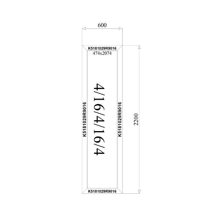 Aluminium Kozijnen 600 x 2000 mm MB-70