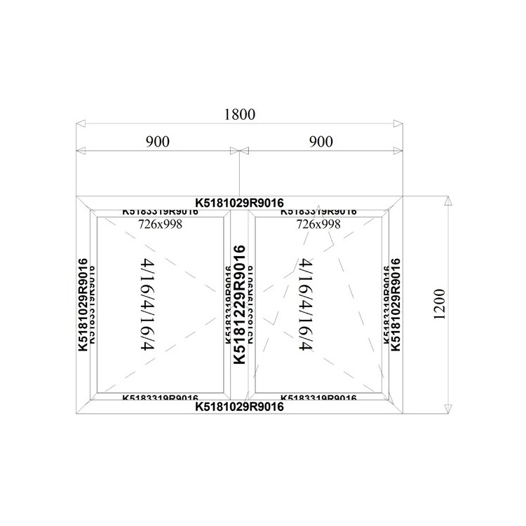 Aluminium Kozijnen 1800 x 1200 mm MB-70