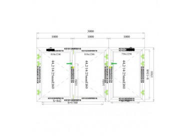 Brandwerende Aluminium Kozijnen Ei60 - 3000 x 1500mm MB-78Ei