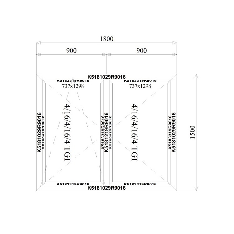 Aluminium Kozijnen 1800 x 1500 mm MB-70