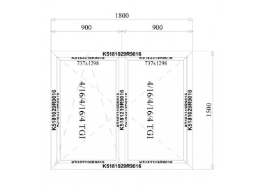 Aluminium Kozijnen 1800 x 1500 mm MB-70