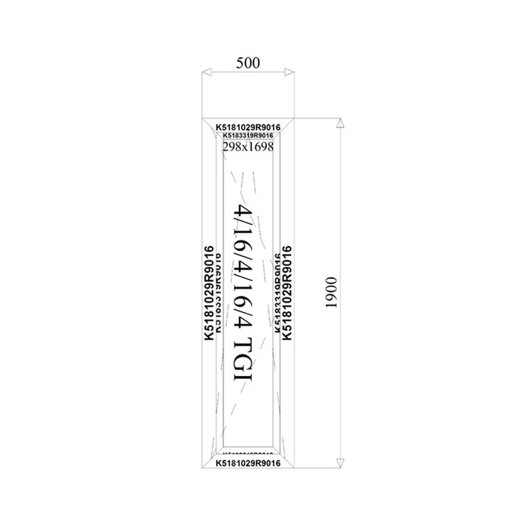 Aluminium Kozijnen 500 x 1900 mm MB-70