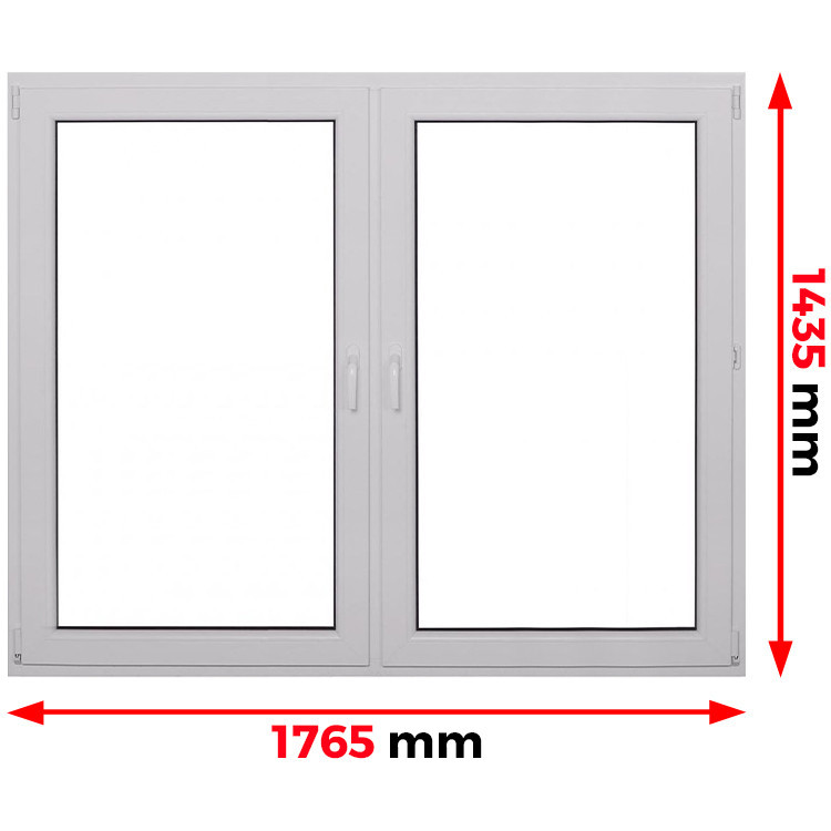 Raam PVC 1765 x 1435 mm - dubbele vleugel