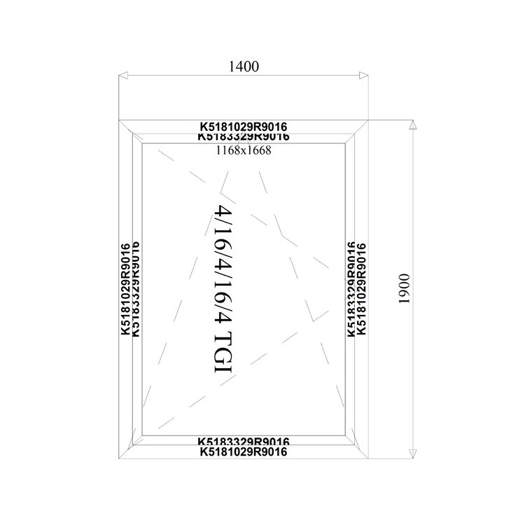 Aluminium Kozijnen 1400 x 1900 mm MB-70