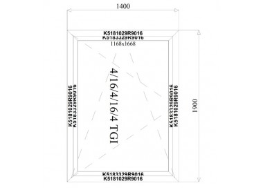 Aluminium Kozijnen 1400 x 1900 mm MB-70