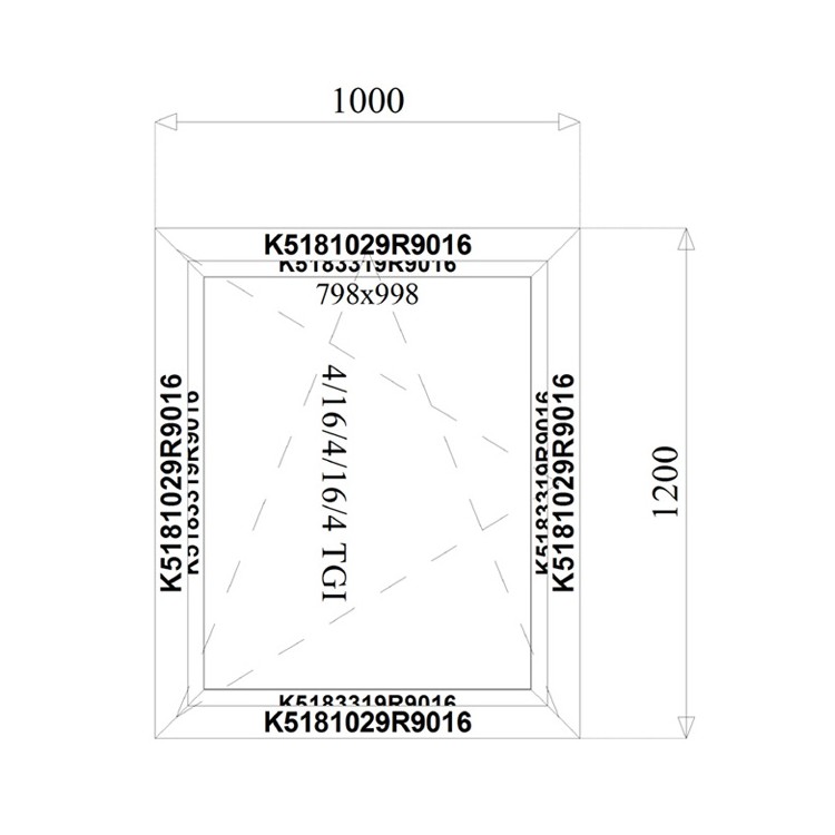 Aluminium Kozijnen 1000 x 1200 mm MB-70