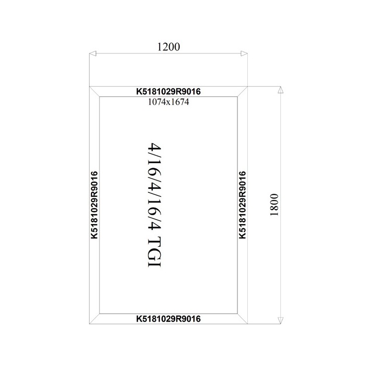 Aluminium Kozijnen 1200 x 1800 mm MB-70