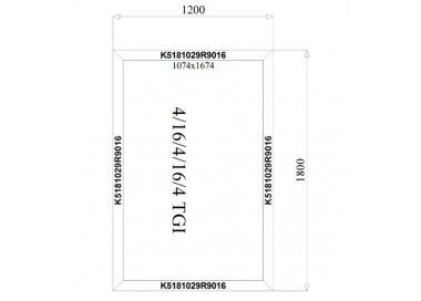 Aluminium Kozijnen 1200 x 1800 mm MB-70